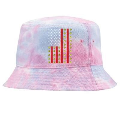 Patriotic Pickleball Player Us Flag Pickleball 4th Of July Gift Tie-Dyed Bucket Hat