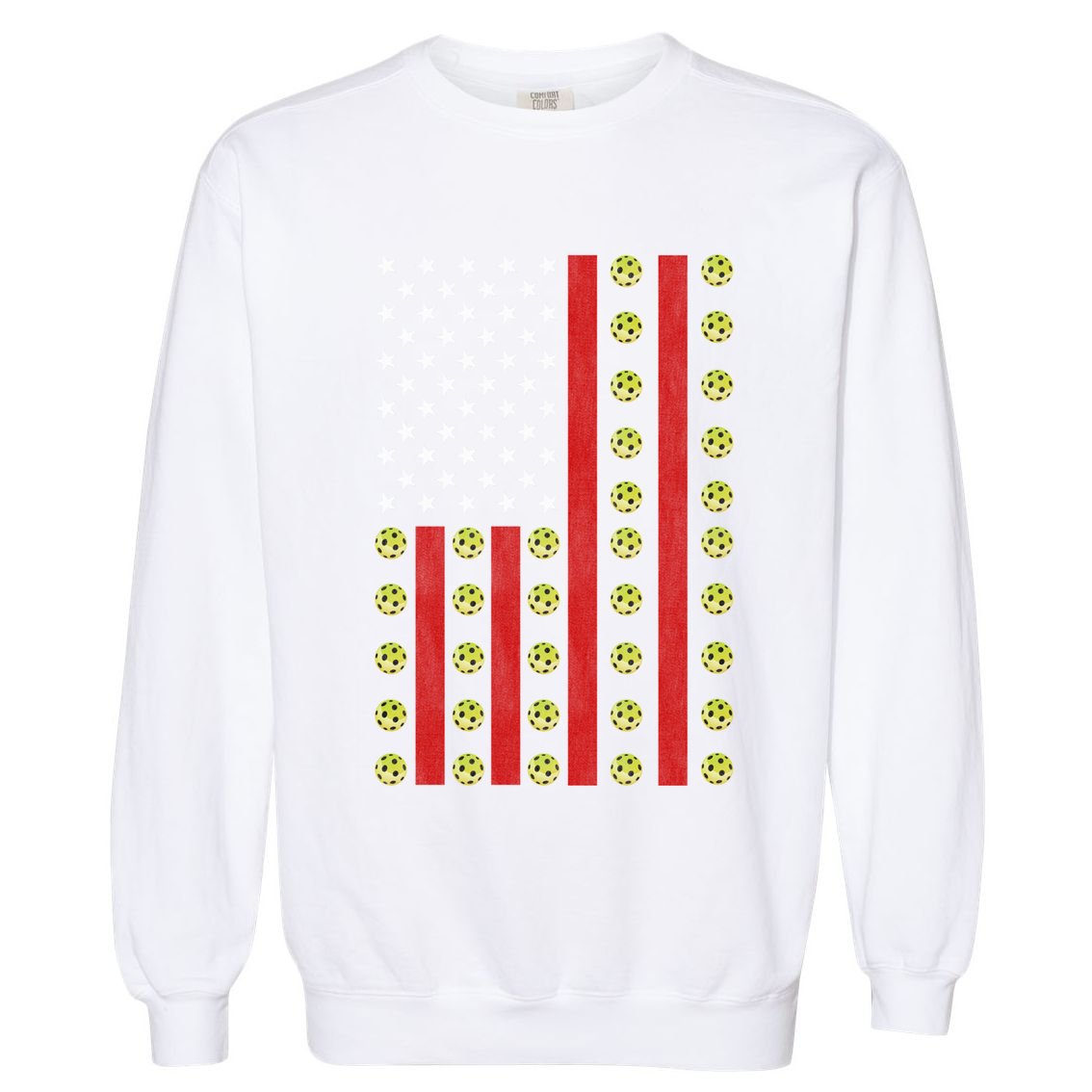 Patriotic Pickleball Player Us Flag Pickleball 4th Of July Gift Garment-Dyed Sweatshirt