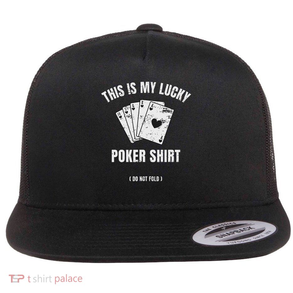Poker Player Poker Cards Game Luck Flat Bill Trucker Hat