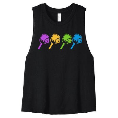 Pickleball Player Paddleball Sport And Pickleball Women's Racerback Cropped Tank