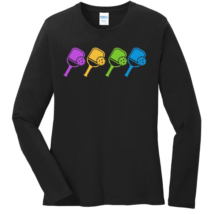 Pickleball Player Paddleball Sport And Pickleball Ladies Long Sleeve Shirt