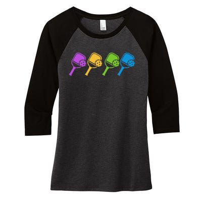 Pickleball Player Paddleball Sport And Pickleball Women's Tri-Blend 3/4-Sleeve Raglan Shirt