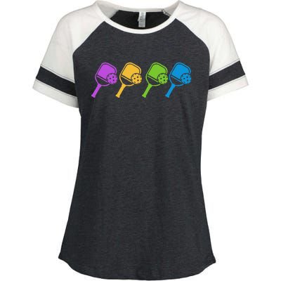 Pickleball Player Paddleball Sport And Pickleball Enza Ladies Jersey Colorblock Tee