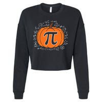 Pumpkin Pi Pie Math Teacher Funny Halloween Thanksgiving Cropped Pullover Crew
