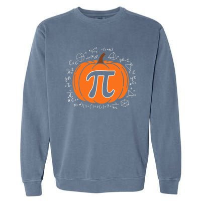 Pumpkin Pi Pie Math Teacher Funny Halloween Thanksgiving Garment-Dyed Sweatshirt