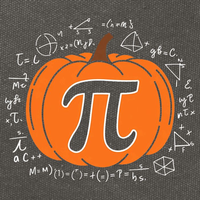 Pumpkin Pi Pie Math Teacher Funny Halloween Thanksgiving Cotton Canvas Backpack