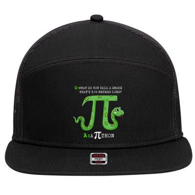 Python Pithon Pi Symbol Funny Math Teacher Pi Day Gift 7 Panel Mesh Trucker Snapback Hat