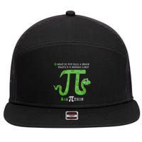 Python Pithon Pi Symbol Funny Math Teacher Pi Day Gift 7 Panel Mesh Trucker Snapback Hat