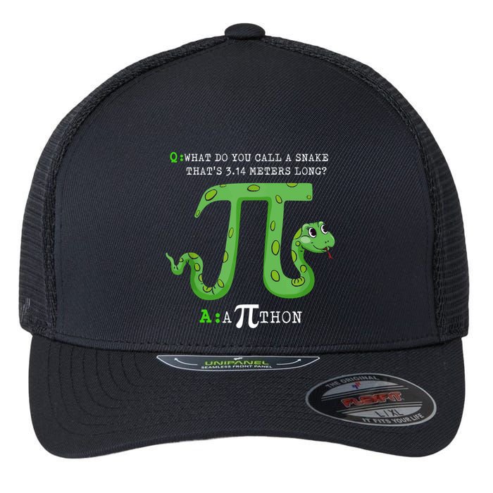 Python Pithon Pi Symbol Funny Math Teacher Pi Day Gift Flexfit Unipanel Trucker Cap