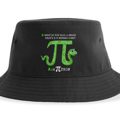 Python Pithon Pi Symbol Funny Math Teacher Pi Day Gift Sustainable Bucket Hat