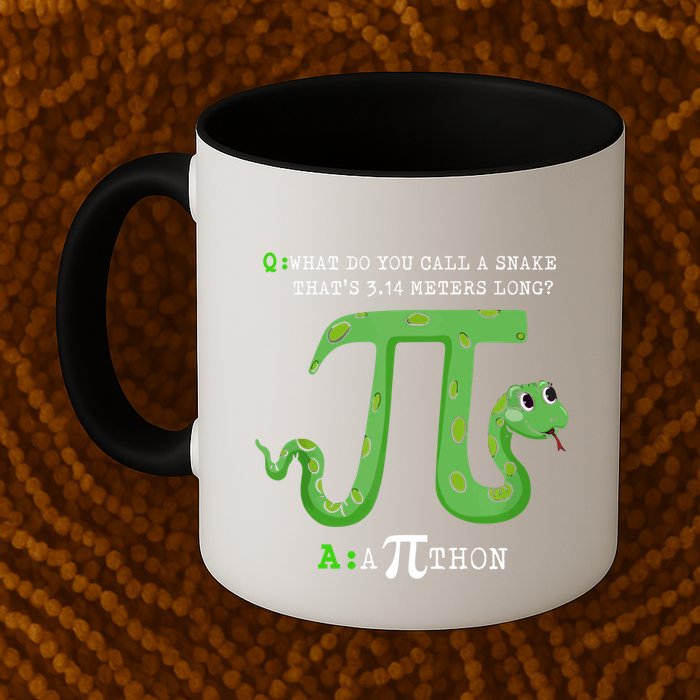 Python Pithon Pi Symbol Funny Math Teacher Pi Day Gift Mug