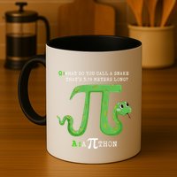 Python Pithon Pi Symbol Funny Math Teacher Pi Day Gift Mug