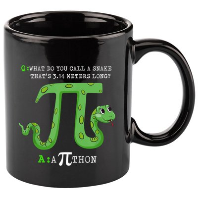 Python Pithon Pi Symbol Funny Math Teacher Pi Day Gift 11oz C Handle Ceramic Mug