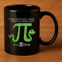Python Pithon Pi Symbol Funny Math Teacher Pi Day Gift 11oz C Handle Ceramic Mug