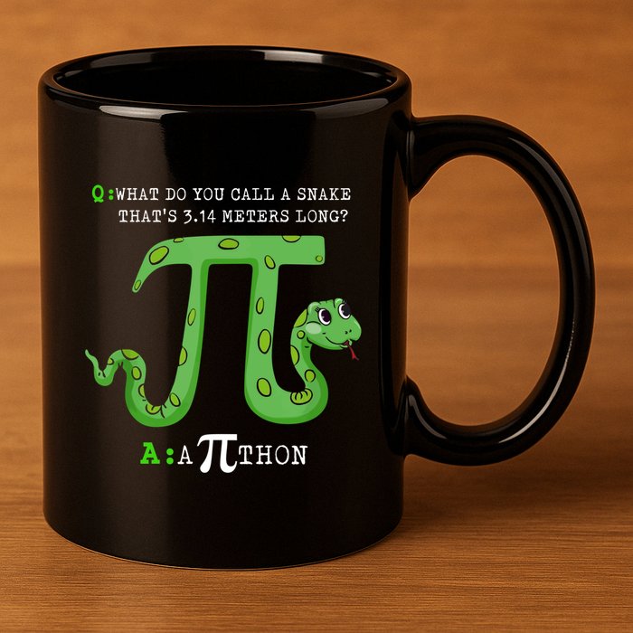 Python Pithon Pi Symbol Funny Math Teacher Pi Day Gift 11oz C Handle Ceramic Mug