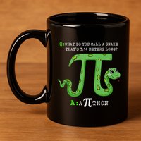 Python Pithon Pi Symbol Funny Math Teacher Pi Day Gift 11oz C Handle Ceramic Mug
