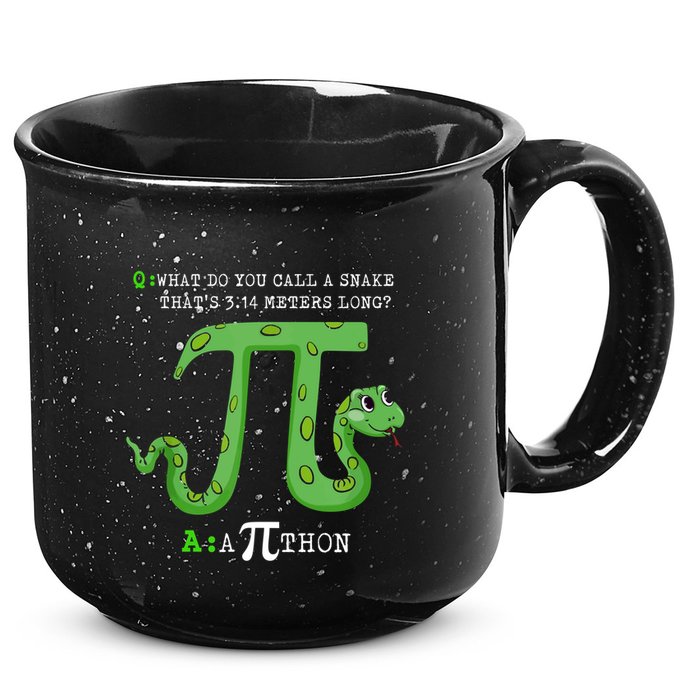 Python Pithon Pi Symbol Funny Math Teacher Pi Day Gift 15oz Campfire Ceramic Mug