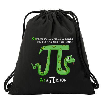 Python Pithon Pi Symbol Funny Math Teacher Pi Day Gift Drawstring Bag