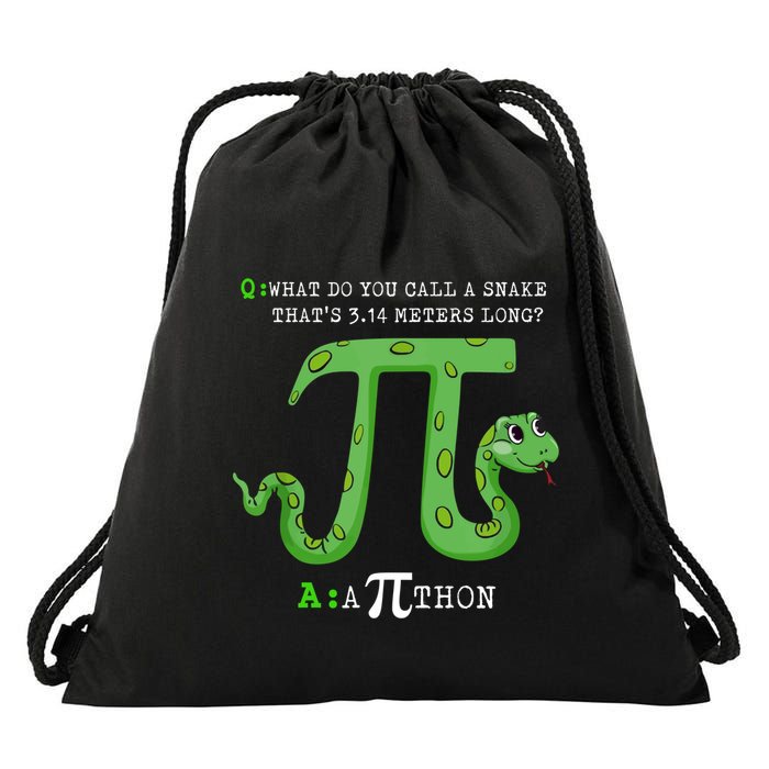 Python Pithon Pi Symbol Funny Math Teacher Pi Day Gift Drawstring Bag