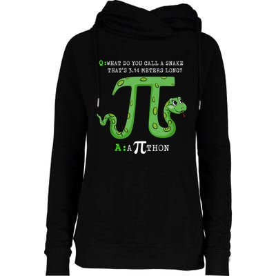 Python Pithon Pi Symbol Funny Math Teacher Pi Day Gift Womens Funnel Neck Pullover Hood