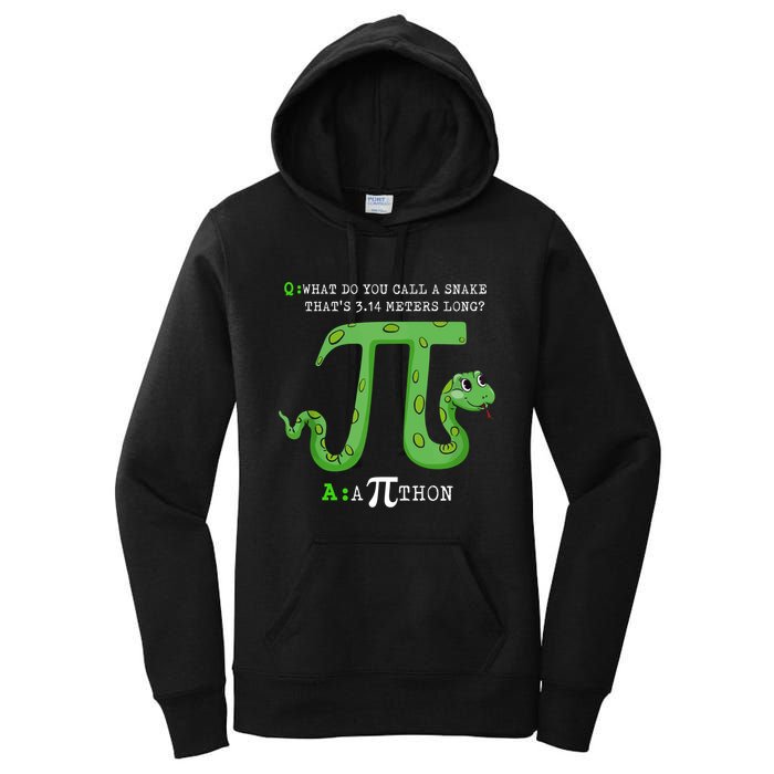 Python Pithon Pi Symbol Funny Math Teacher Pi Day Gift Women's Pullover Hoodie