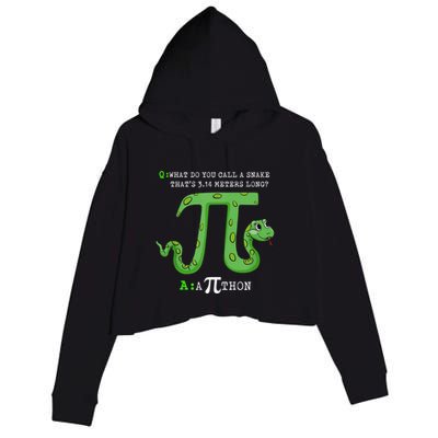 Python Pithon Pi Symbol Funny Math Teacher Pi Day Gift Crop Fleece Hoodie