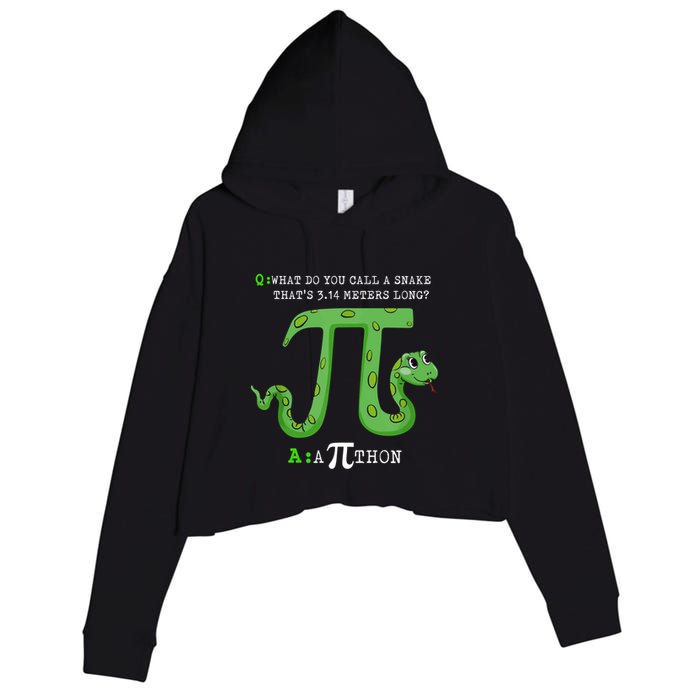 Python Pithon Pi Symbol Funny Math Teacher Pi Day Gift Crop Fleece Hoodie