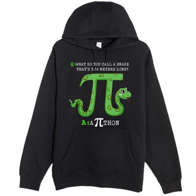 Python Pithon Pi Symbol Funny Math Teacher Pi Day Gift Premium Pullover Hoodie