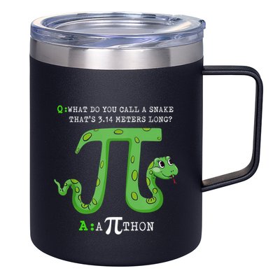 Python Pithon Pi Symbol Funny Math Teacher Pi Day Gift 12oz Stainless Steel Coffee Mug