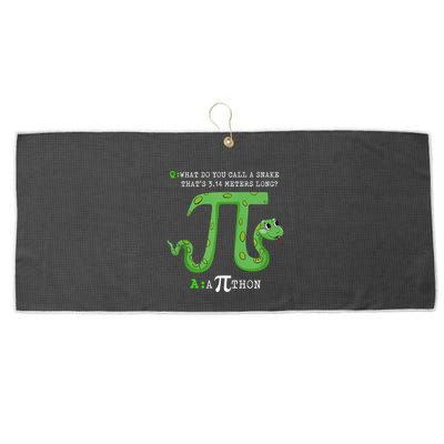 Python Pithon Pi Symbol Funny Math Teacher Pi Day Gift Large Microfiber Waffle Golf Towel