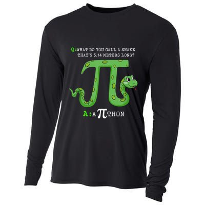 Python Pithon Pi Symbol Funny Math Teacher Pi Day Gift Cooling Performance Long Sleeve Crew