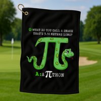 Python Pithon Pi Symbol Funny Math Teacher Pi Day Gift Golf Towel