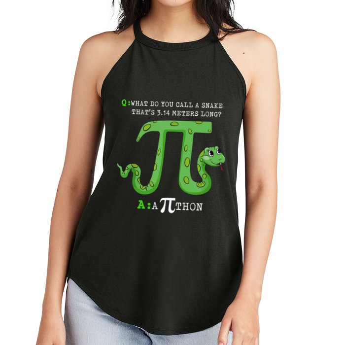 Python Pithon Pi Symbol Funny Math Teacher Pi Day Gift Women's Perfect Tri Rocker Tank