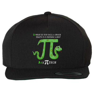 Python Pithon Pi Symbol Funny Math Teacher Pi Day Gift Wool Snapback Cap