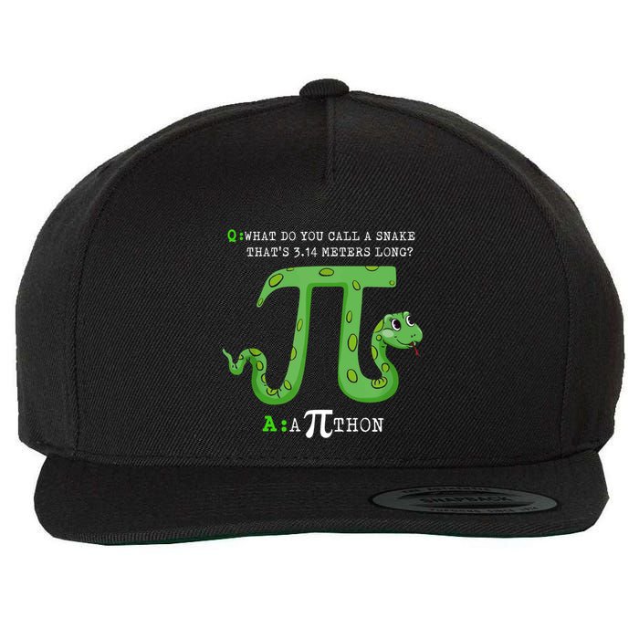 Python Pithon Pi Symbol Funny Math Teacher Pi Day Gift Wool Snapback Cap