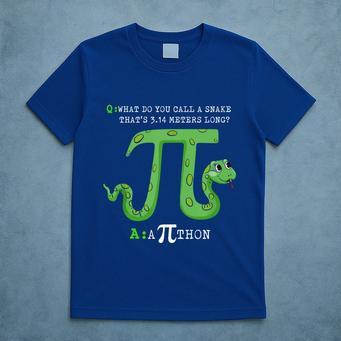 Python Pithon Pi Symbol Funny Math Teacher Pi Day Gift T-Shirt