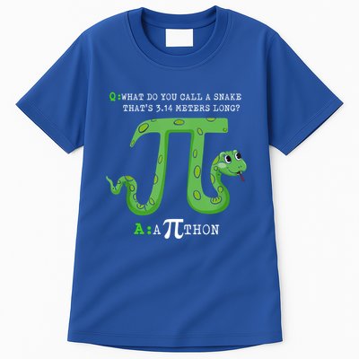 Python Pithon Pi Symbol Funny Math Teacher Pi Day Gift Tall T-Shirt