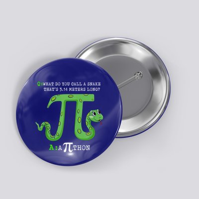 Python Pithon Pi Symbol Funny Math Teacher Pi Day Gift Button