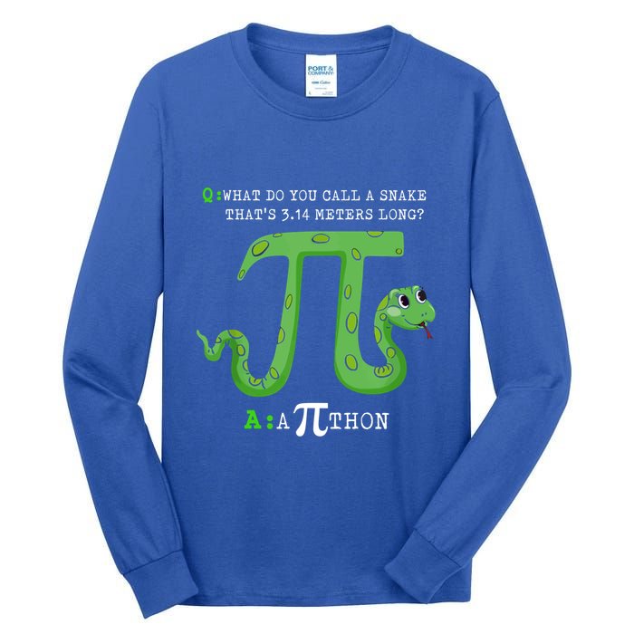 Python Pithon Pi Symbol Funny Math Teacher Pi Day Gift Tall Long Sleeve T-Shirt