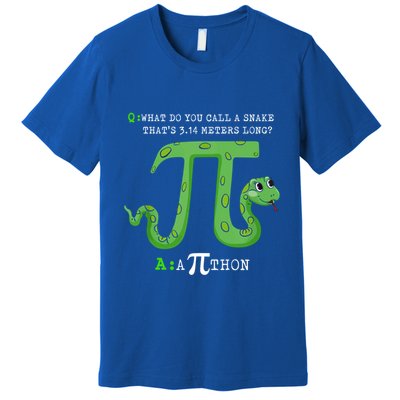Python Pithon Pi Symbol Funny Math Teacher Pi Day Gift Premium T-Shirt
