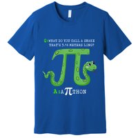 Python Pithon Pi Symbol Funny Math Teacher Pi Day Gift Premium T-Shirt