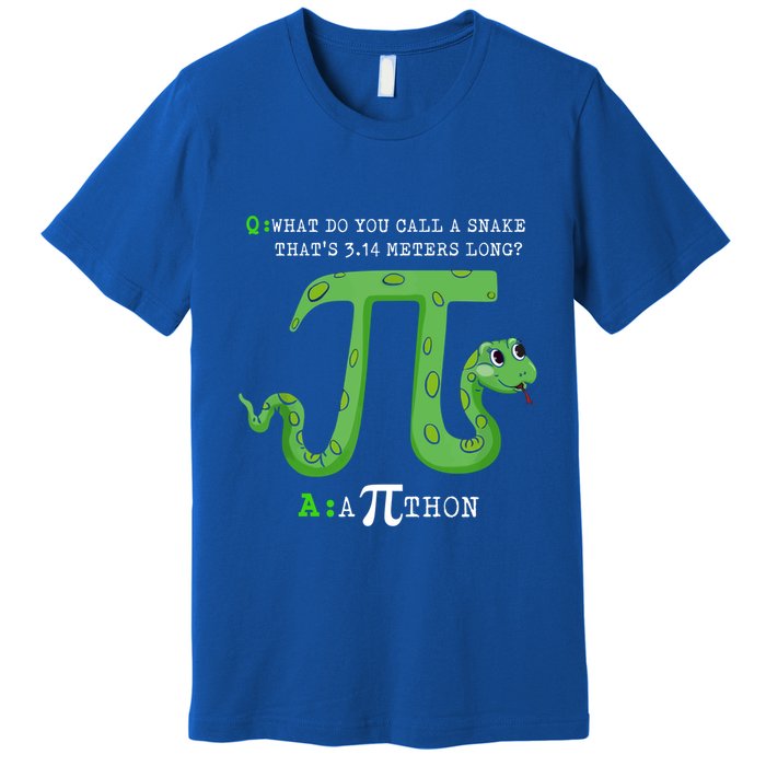 Python Pithon Pi Symbol Funny Math Teacher Pi Day Gift Premium T-Shirt