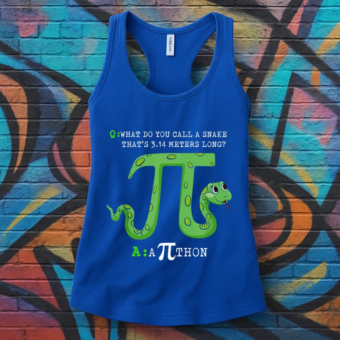 Python Pithon Pi Symbol Funny Math Teacher Pi Day Gift Womens Tank Top