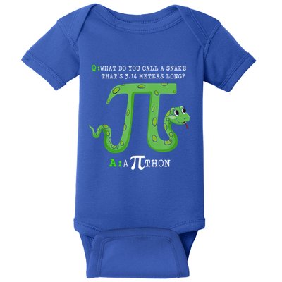Python Pithon Pi Symbol Funny Math Teacher Pi Day Gift Baby Bodysuit
