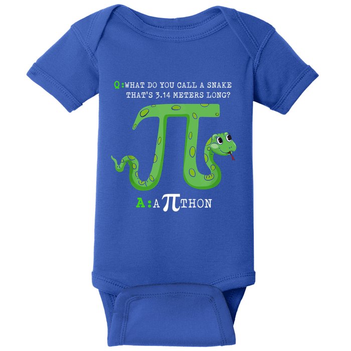Python Pithon Pi Symbol Funny Math Teacher Pi Day Gift Baby Bodysuit