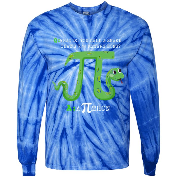 Python Pithon Pi Symbol Funny Math Teacher Pi Day Gift Tie-Dye Long Sleeve Shirt