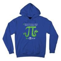 Python Pithon Pi Symbol Funny Math Teacher Pi Day Gift Tall Hoodie