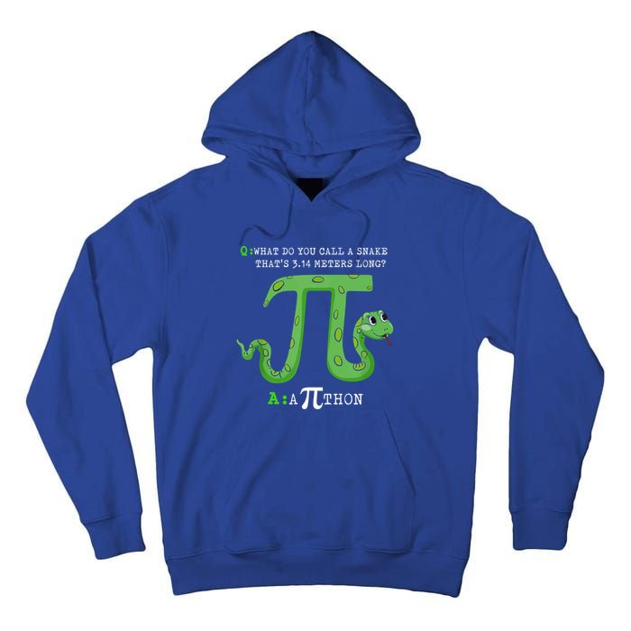 Python Pithon Pi Symbol Funny Math Teacher Pi Day Gift Tall Hoodie
