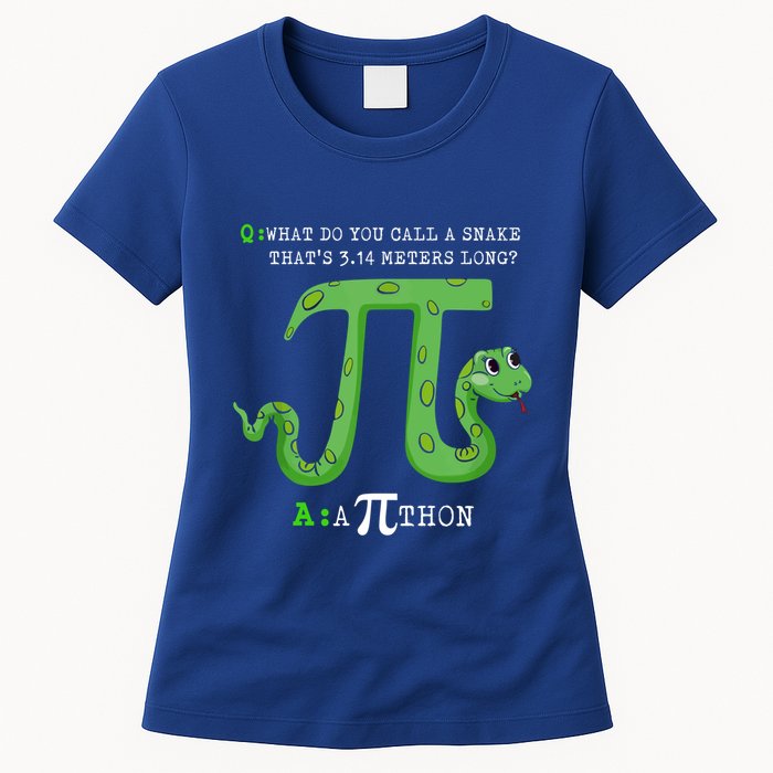 Python Pithon Pi Symbol Funny Math Teacher Pi Day Gift Womens T-Shirt
