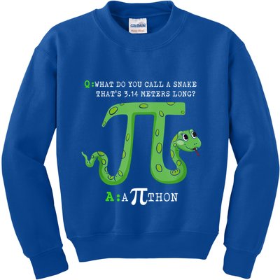 Python Pithon Pi Symbol Funny Math Teacher Pi Day Gift Kids Sweatshirt